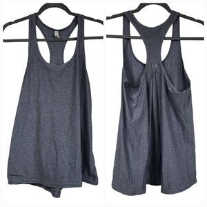 Women's Under Armour HeatGear Racerback Semi-Fitted Tank Top Drawstring Gray MD